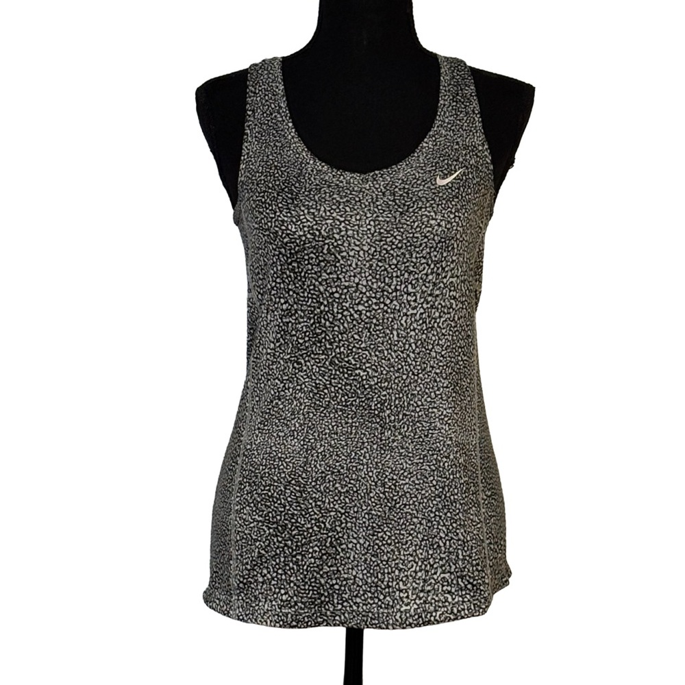 Nike Dri-FIT Running Tank Top Small • Black White Racerback Activewear